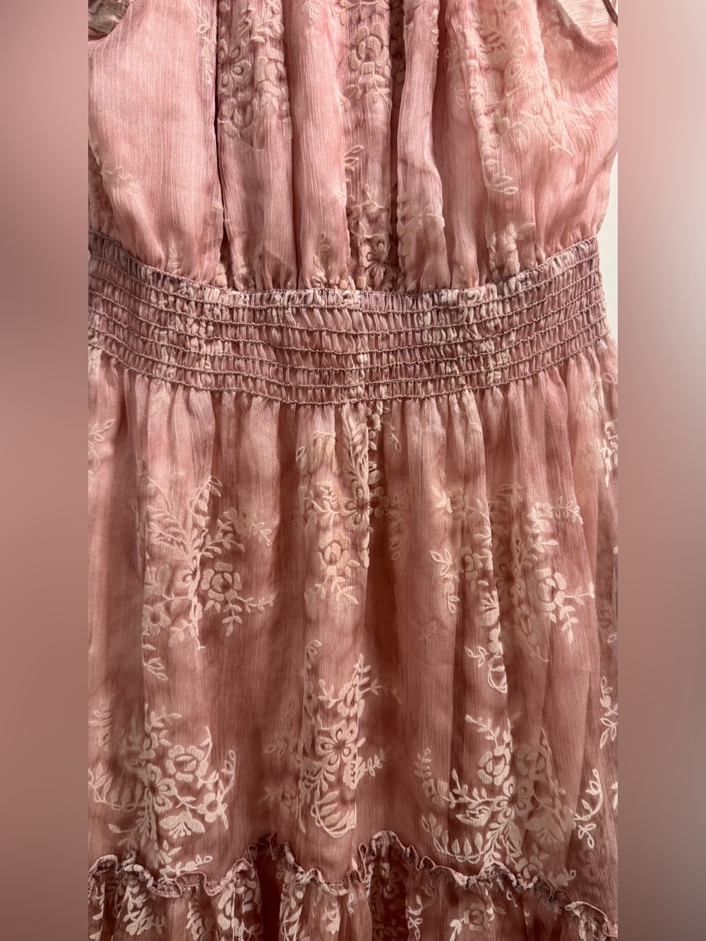 Chelsea & Violet, Dusty Pink  , Velvet Floral Burnout Dress Size Women’s Large - Picture 3 of 7